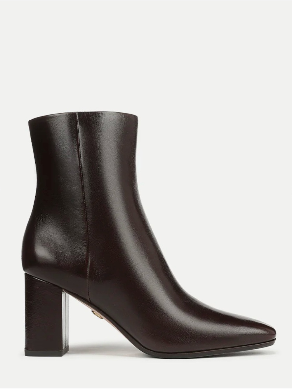 Veronica Beard Dark Brown Leather Block Heel Ankle Boots - Picture 3 of 3